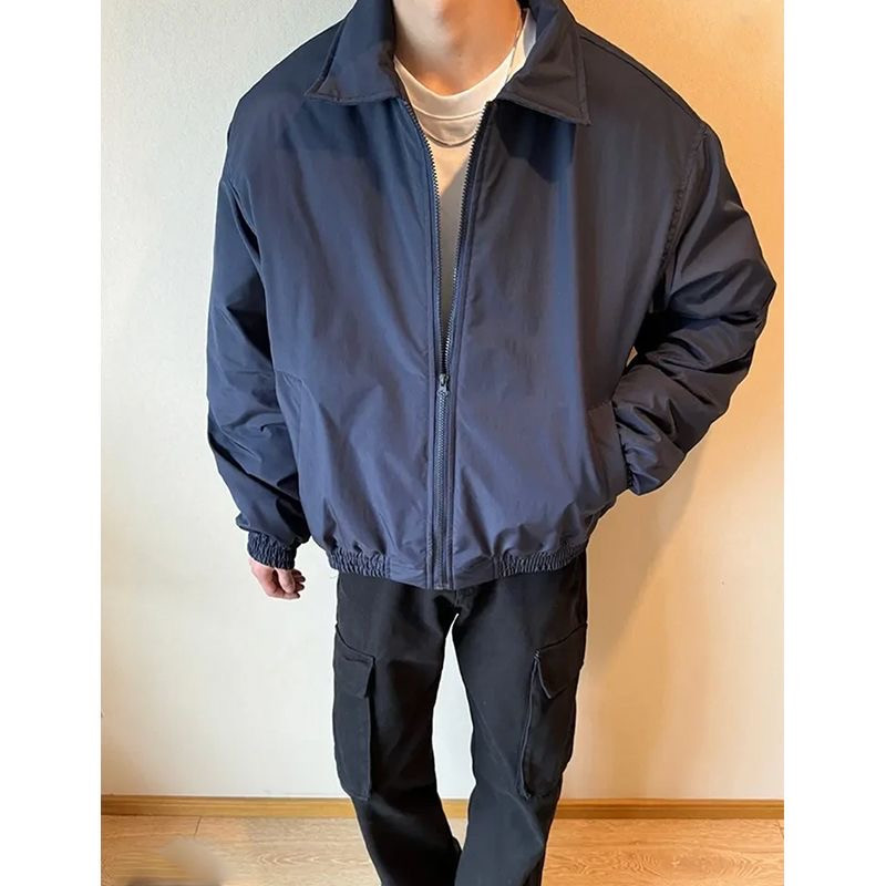 Three-proof coach jacket men's flight suit jacket silhouette stand-up collar fashion brand baseball suit Three-proof coach jacket men's flight suit jacket silhouette stand-up collar fashion brand baseball suit