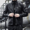 Leather men's handsome stand-up collar short motorcycle men's PU leather jacket coat