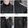Leather men's handsome stand-up collar short motorcycle men's PU leather jacket coat
