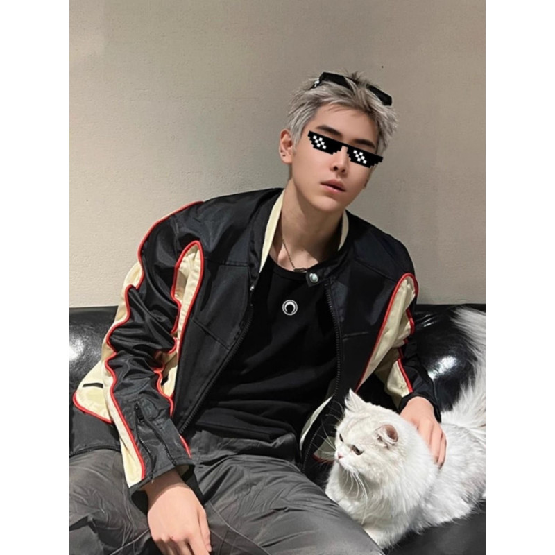 Short racing suit jacket men's spring and autumn fashion brand high-end cleanfit cycling suit motorcycle jacket