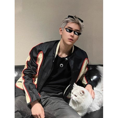 Short racing suit jacket men's spring and autumn fashion brand high-end cleanfit cycling suit motorcycle jacket