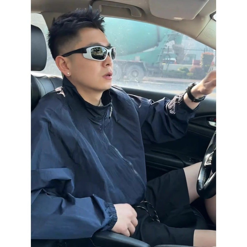 [DEBROGLIE] · Camouflage stand-up collar thin sports sunscreen · Summer trend youth clip