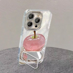 Mobile phone case crystal apple mirror stand