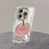 Mobile phone case crystal apple mirror stand