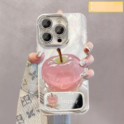 Mobile phone case crystal apple mirror stand