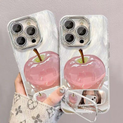 Mobile phone case crystal apple mirror stand