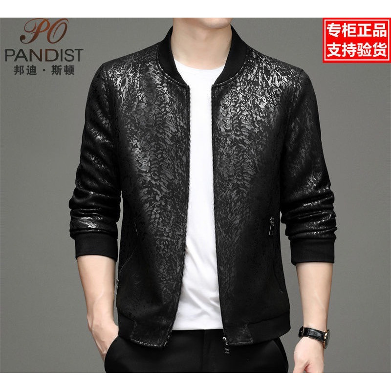 High-grade genuine leather jacket men's short calfskin jacket baseball collar casual jacket