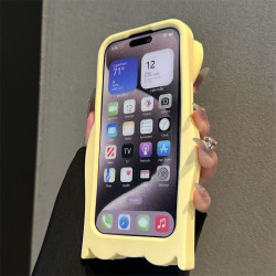 Yellow rotating rabbit ears bear Apple phone case