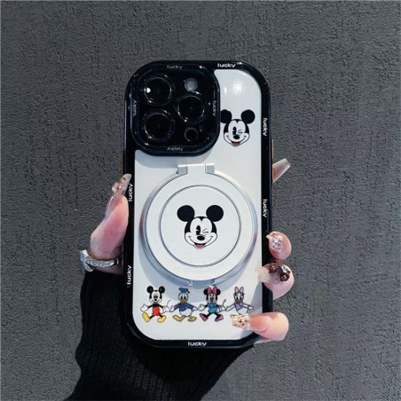 Suitable for Apple trendy cream case winking Mickey