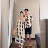 Couple's retro design sense slanted shoulder lazy holiday-style dress seaside beach one skirt one coat