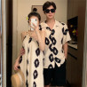 Couple's retro design sense slanted shoulder lazy holiday-style dress seaside beach one skirt one coat