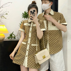 Couple's clothing, light luxury style, high-end, one skirt and one dress, fashionable Polo dress