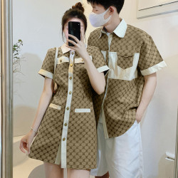 Couple's clothing, light luxury style, high-end, one skirt and one dress, fashionable Polo dress