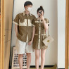 Couple's clothing, light luxury style, high-end, one skirt and one dress, fashionable Polo dress