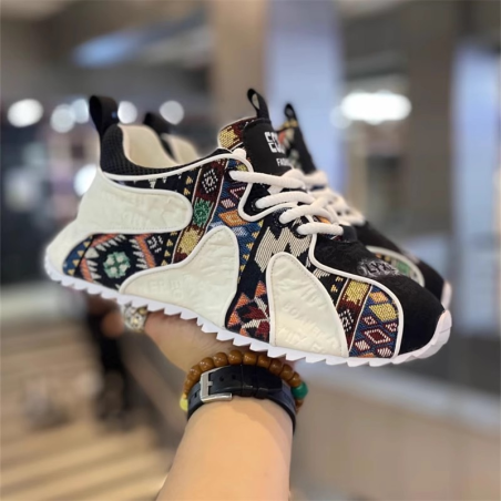 Casual soft-soled thick-soled cloth-faced lacing dad shoes sports comfortable low-top men's shoes