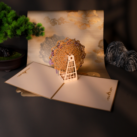 Ferris wheel 3d three-dimensional greeting card paper handmade card three-dimensional book foldable simple