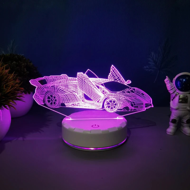 Creative sports car 3d night light table lamp decoration bedside lamp bar table lamp car countertop ornaments