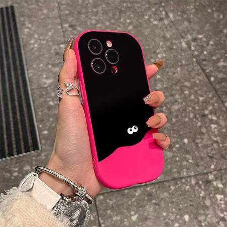 Contrast color hiding coal balls Apple phone case suitable for iPhone16 soft case