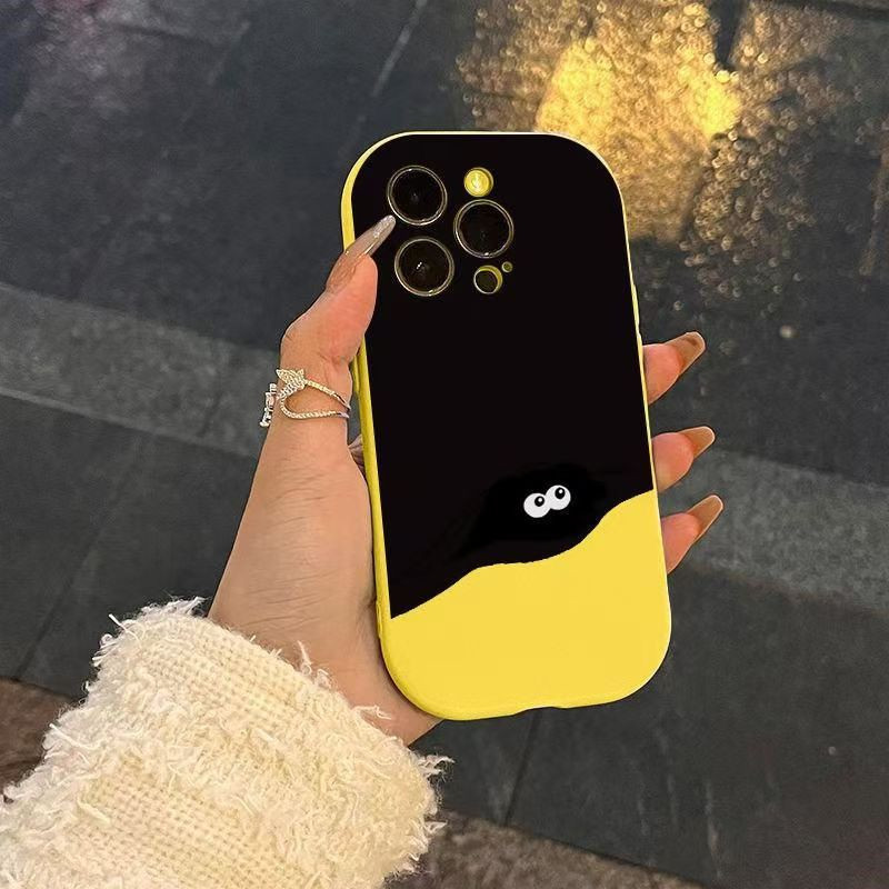 Contrast color hiding coal balls Apple phone case suitable for iPhone16 soft case