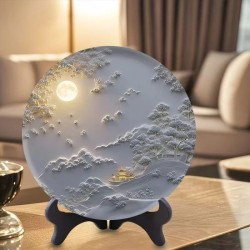 Ancient style imitation relief three-dimensional round disc ornament study tea room desk exquisite table setting