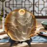 Ancient style imitation relief three-dimensional round disc ornament study tea room desk exquisite table setting