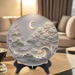 Ancient style imitation relief three-dimensional round disc ornament study tea room desk exquisite table setting