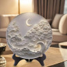 Ancient style imitation relief three-dimensional round disc ornament study tea room desk exquisite table setting