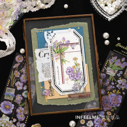 Four seasons messenger PET three-dimensional gold-plated stickers high-quality ins style creative plants and flowers