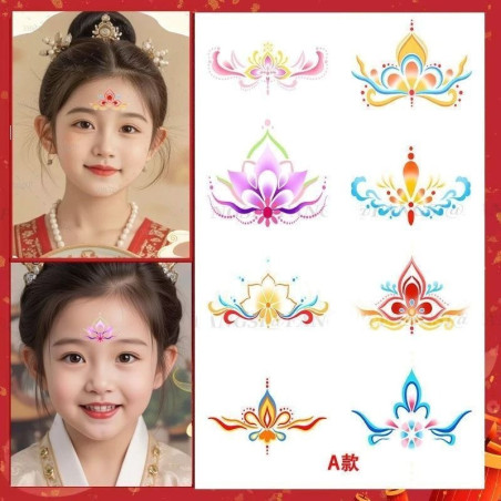 Eyebrow sticker Hanfu performance ancient style eye tail color forehead sticker tattoo sticker