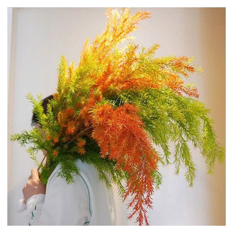 Golden fragrant willow water-grown flowers and green plants indoor dried flowers bouquet flower arrangement