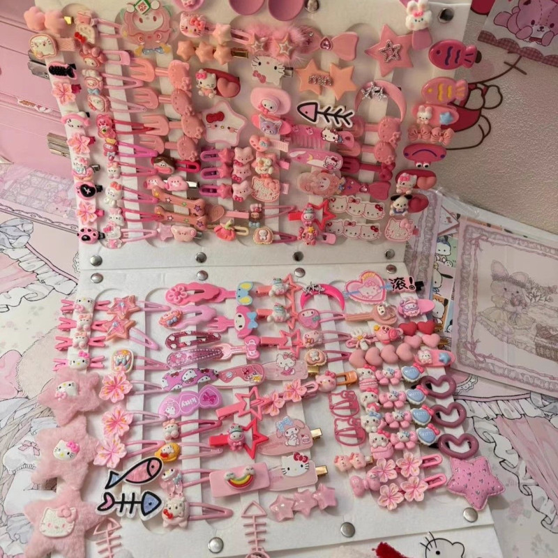 Cartoon Kitty cat hair clip 120-piece hair ornament princess hair clip set children's cute