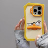 3D cartoon funny duck for iPhone 15 mobile phone case