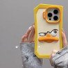 3D cartoon funny duck for iPhone 15 mobile phone case