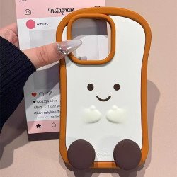 Cute three-dimensional small feet toast bread suitable for Apple 15Promax new girls