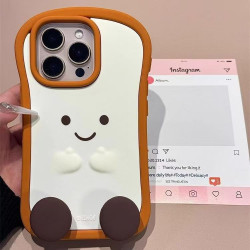Cute three-dimensional small feet toast bread suitable for Apple 15Promax new girls