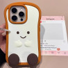 Cute three-dimensional small feet toast bread suitable for Apple 15Promax new girls