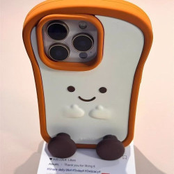 Cute three-dimensional small feet toast bread suitable for Apple 15Promax new girls