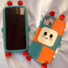 Contrast color cartoon super robot suitable for iPhone13Promax mobile phone case