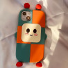 Contrast color cartoon super robot suitable for iPhone13Promax mobile phone case