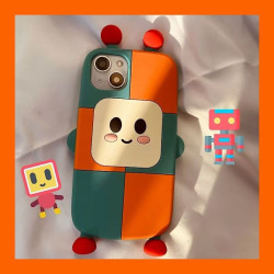 Contrast color cartoon super robot suitable for iPhone13Promax mobile phone case