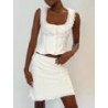 Summer new style of the same style lace wide suspender vest pure desire low waist fishtail skirt half skirt set women