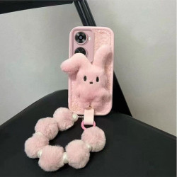 ins pink plush rabbit Huawei phone case