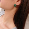 Green heavy earrings for women vintage French geometric earrings