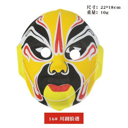 The finished face mask of Beijing opera can be worn by Chinese nationalistic Sichuan opera face-changing adults and children
