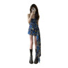 Small floral irregular niche design slim socialite hot girl hip-wrapped tube top dress
