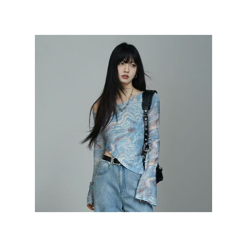American retro hot girl long sleeve T-shirt for women