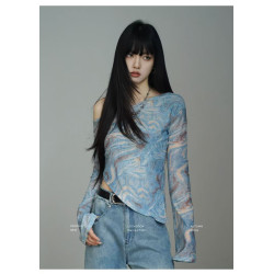 American retro hot girl long sleeve T-shirt for women