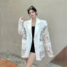 Summer new style light luxury floating flower splicing design temperament casual suit jacket for women
