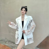 Summer new style light luxury floating flower splicing design temperament casual suit jacket for women