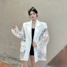 Summer new style light luxury floating flower splicing design temperament casual suit jacket for women